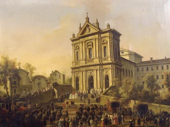 Visita del Papa Gregorio XVI a la iglesia de San Gregorio al Celio, c.1831-47